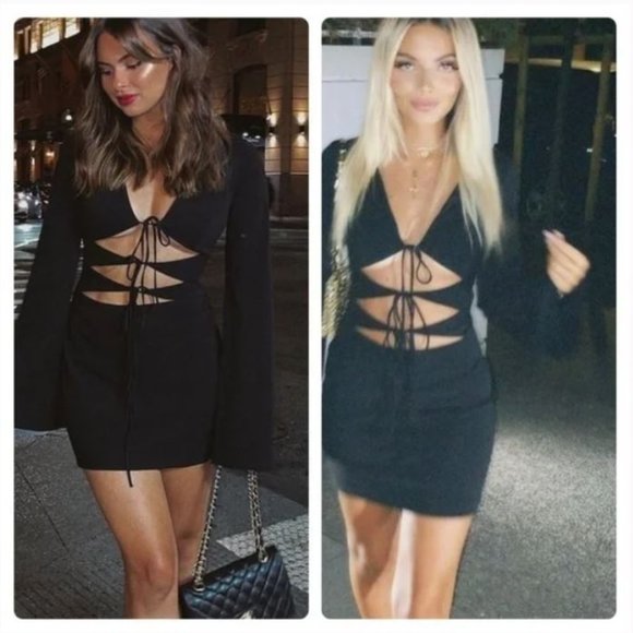 Zara Dresses & Skirts - NWT CUT OUT MINI DRESS BLACK.